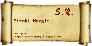 Siroki Margit névjegykártya